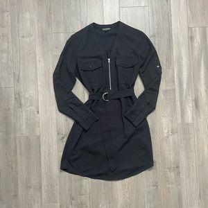 Gorgeous Express Black Belted Shift Dress